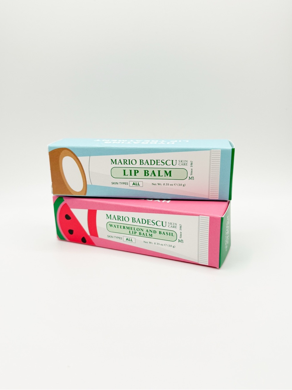 Mario Badescu Hydrating Lip Treatment Balm Duo Coconut + Watermelon Basil